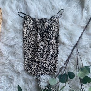 Shein backless lace up cheetah tank top